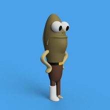bacağımı fred sanat çizgi film balık nickelodeon spongebob squarepants Sünger bob modelleri 3d print model - Mito3D