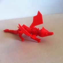 mi pequeño dragón articulado, sin apoyo.juego.de juguete.baja poli.de la articulación.articulado 3d print model - Mito3D