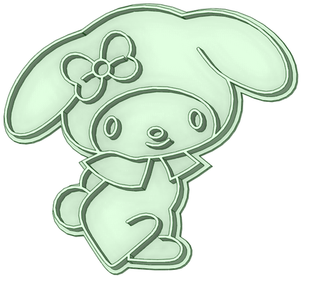 my melody 3 cookie cutter 3d print model - Mito3D