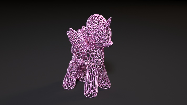 my pónei arte mlp pôneis unicórnio pégaso equestria herói decoração decorativo voronoi casa figura wireframe luminária fio 3d print model - Mito3D
