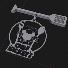 myckey chef hang mickey fork spoon cook kitchen cap 3d print model - Mito3D