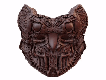 misterioso antiguo máscara 01 fácil impresión azteca maya ritual misterio extraterrestre 3d print model - Mito3D