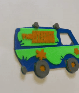 mystery machine scooby doo mystery machine scooby doo mystery machine scooby doo cartoon tv multi van colours wall art cool new easy beginners basic  3d print model - Mito3D