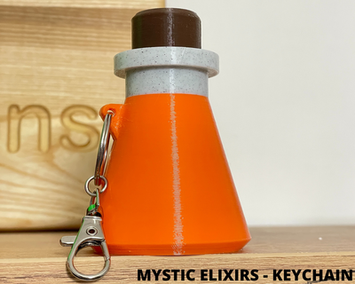 mystic elixirs 3d-printable potion vial magical adventures keychain personalization cosplay fantsy accessories 3d print model - Mito3D