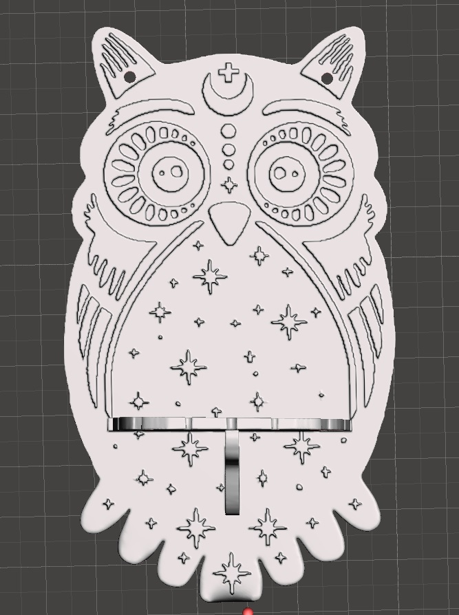 mystic owl shelf pendant crystal 3D print model - Mito3D