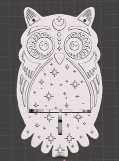 mystic owl shelf pendant crystal mystic owl shelf pendant crystal  3d print model - Mito3D