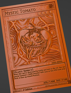 mystic tomato - yugioh anime manga duel cards konami yugi game cardgame relief yami 3d print model - Mito3D