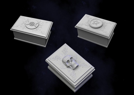 mistico scatole gioielleria chincaglieria triciclo scatola arredamento tarocchi segreto futuro Schermo wicca mago carte zingara 3d print model - Mito3D