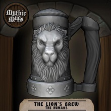 mythic mugs - lion's brew can holder storage container game props zbrush warhammer fantasy threads threaded cap thread tallboy stein steel soda koozie sculpture screw relief red bull redbull pencil cup mug monster miniature metal maya lions lion kickstarter iron energy drink dungeons dragons dnd prop dice tower box cupholder boardgame organizer inserts accessories boardgames beverage beer beerholder ars moriendi 3d arsmoriendi3d 50cl 33cl 25cl 16oz 12oz 3d print model - Mito3D
