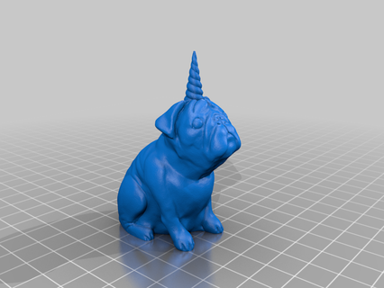 mítico pugicórnio pug animais 3d print model - Mito3D