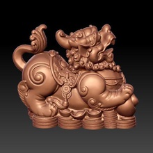 mythical wild animal art kirin brave troops lion ancient traditional china japan oriental sculpture statue cnc 3d engraving creature beast 3d print model - Mito3D