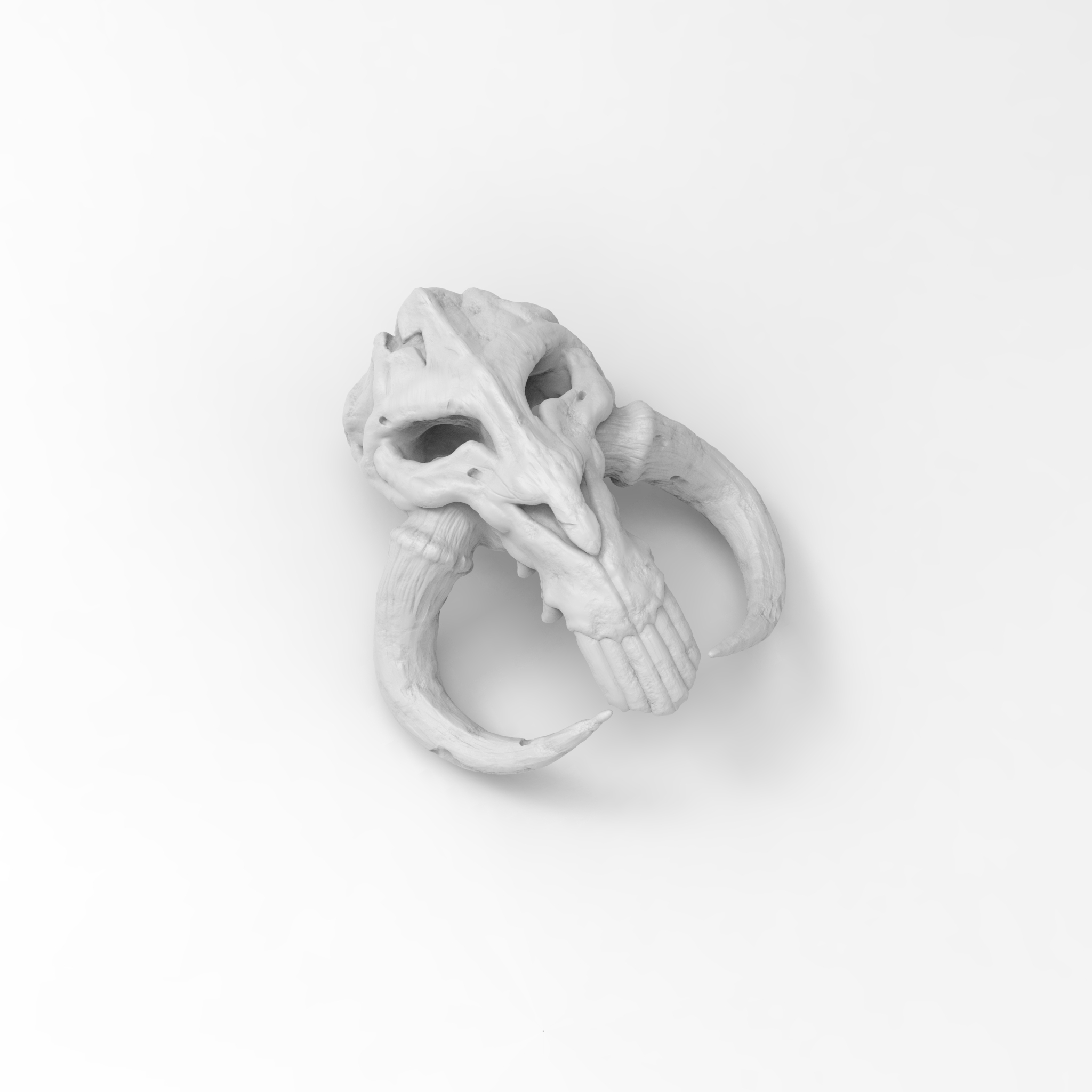 mythosaur skull - symbol mandalorian clans necklace pendant way stl printable starwars 3D print model - Mito3D