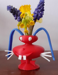 myxo cute rabbit vase pen holder flowers easter decoration 3d print model - Mito3D