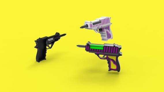 mz1 pistola bala niños bricolaje diy divertido 3d juego lucha objetivo trozo plastico juguete 3d print model - Mito3D