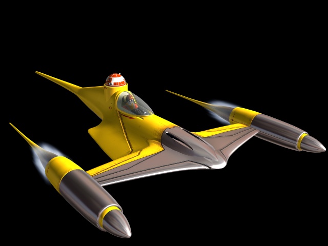 n-1 starfighter naboo star wars 3D print model - Mito3D