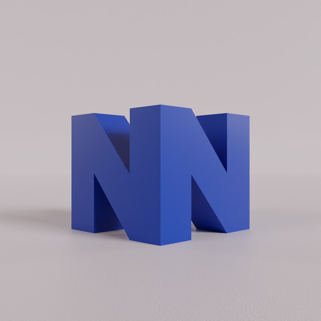 n-letter n letter logo art 3D print model - Mito3D