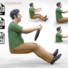 n2 motorista 1 64 miniatura direção brinquedo humano miniaturas cidade decoração posando corpo personagem pessoa imprimível sentado dirigindo carro cadeira 3d print homem 3d print model - Mito3D