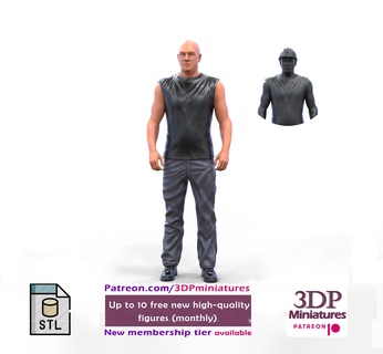 n2 f9 Dominic Toretto vin diesel velozes furioso 3d impressão modelo arte miniatura humano miniaturas estatuetas diorama estatueta filme Lucas hobbs shaw saga 3d print model - Mito3D