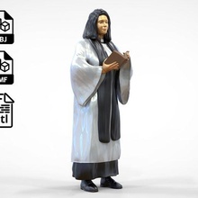 n2 woman vicar clergy church art miniature printable figurines england figure figurine mission religious 1-64 3d-print 3d print model - Mito3D
