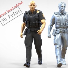 n3 Amerikan polis subay minyatür yürüme Sanat 3d Yazdır cor Amerika Birleşik Devletleri minyatürler Kent köpek figürinler vücut karakter şekil duruş yazdırılabilir insan adam 3d print model - Mito3D
