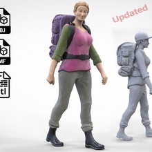 n3 walking hiker woman 1 64 miniature 3d print model 3d print model - Mito3D