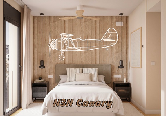 n3n kanarienvogel mauer kunst zuhause haus geschenk luft flugzeug usa kämpfer jet cirrus sr22 3d print model - Mito3D