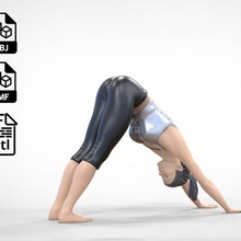 n4 Kadın yoga köpek poz 1 64 minyatür Sanat minyatürler gata figürinler yazdırılabilir İyengar sağlık 3d print 3d print model - Mito3D