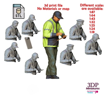 n6 traffic police clipboard Art miniature 3d-print miniatures figurines 3dp-miniatures diorama figurine diecast 3d-print-figures 3dpminiatures patreon traffic-police car fine clamp construction-worker construction 3d print model - Mito3D