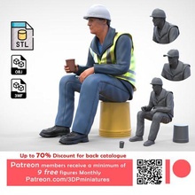 n7 sitting construction worker 3d print model - Mito3D