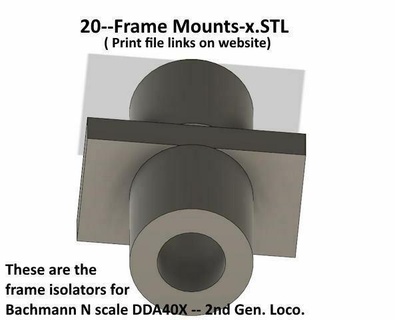 n scale frame isolators bachmann dda40x frames hobby 3d print model - Mito3D