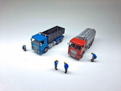 n scale modular trucks model truck cement flatbed box dump 3d print model - Mito3D