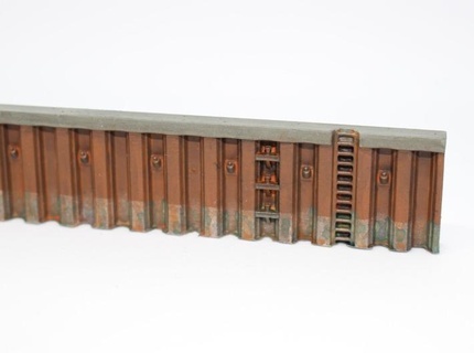 Rahmen gedreht Wände Mauer Blatt stapeln Modell Eisenbahn Hafen Dock Schiff geladen 3d print model - Mito3D