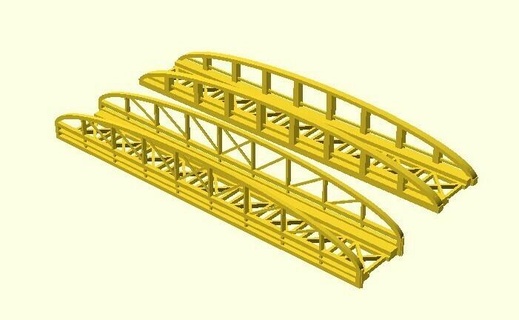 n ölçek tren köprüler çelik Somut versiyonlar oyuncak oyun Aksesuarlar 3d print model - Mito3D