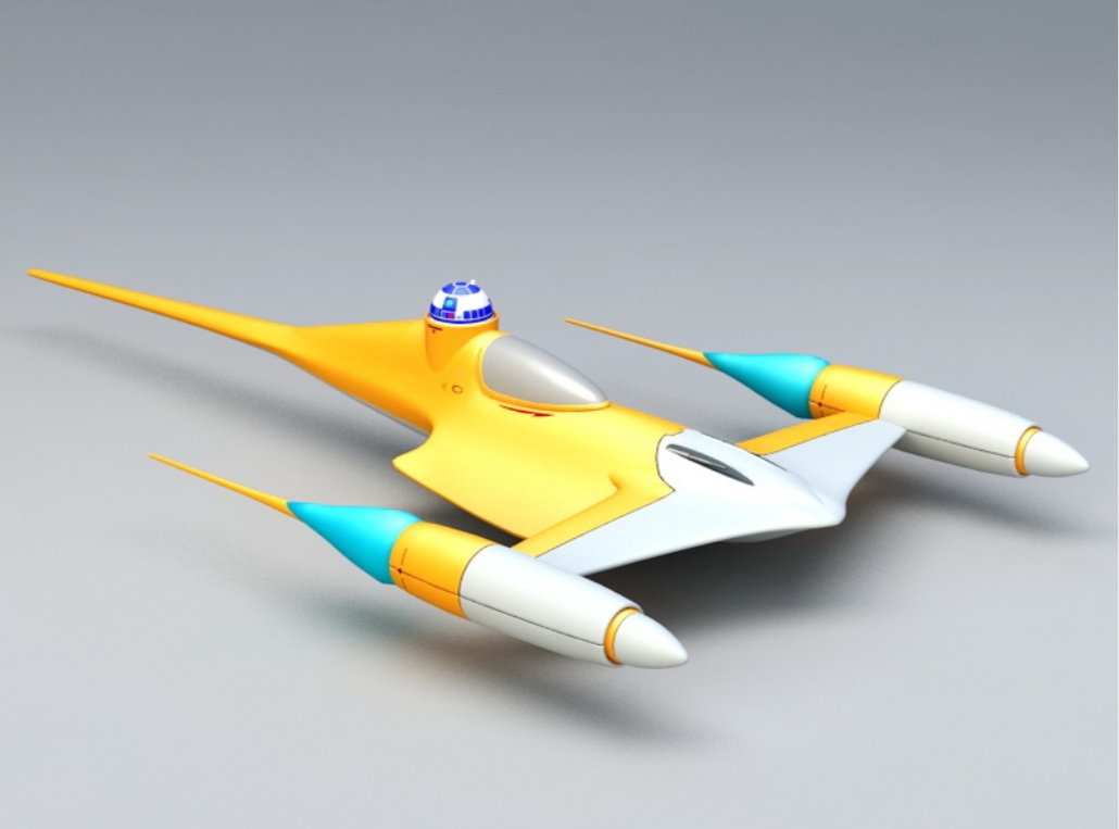 naboo n1 combattant vaisseau spatial étoile guerres 3D print model - Mito3D