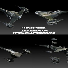 Naboo yıldız savaşçısı mandaloryalı özel 3d print model - Mito3D