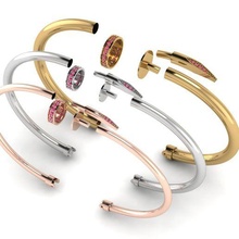 chiodo braccialetto oro gioielleria argento diamante gioiello 3d print model - Mito3D