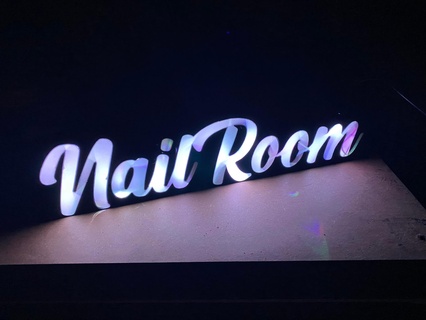 nail room led sign light 3d print model - Mito3D