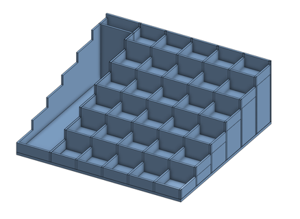 nailpolish organiser 181 x 150 73 mm nail polish organizer desk square stairs steps stepwise tidy 3d print model - Mito3D