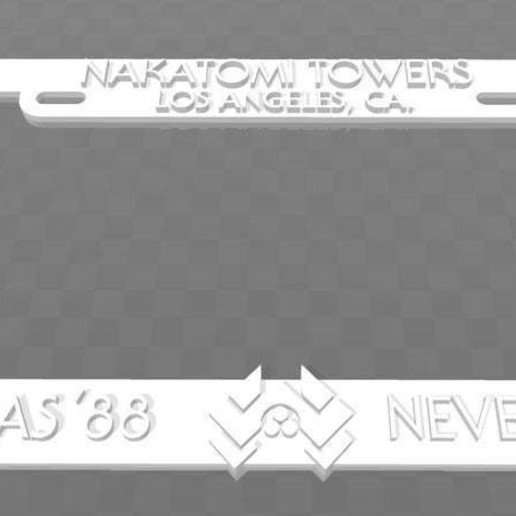 nakatomi torri di natale '88 non dimenticate mai license plate frame art segni loghi sono dure a morire 3D print model - Mito3D