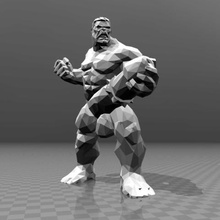 naked hulk low poly art sculptures toy nude nsfw men marvel man lowpoly hlk green grean funny comics 3d printing +18 3d print model - Mito3D