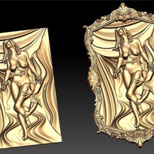 naked woman cnc art frame 3d print model - Mito3D