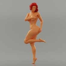 naked woman covering breasts - pose 3 3d print model 3d print model - Mito3D