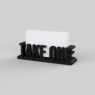 name card holder - take one business namecard stand office home work desk 3d print model - Mito3D