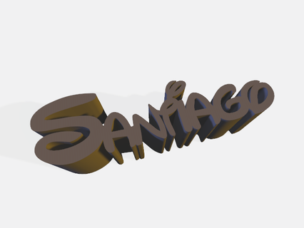 name disney santiago letters calligraphy keychain tabletop ornament 3d print model - Mito3D