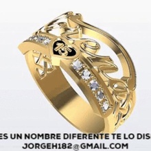 nome lorraine 15 jóias exclusiva pedras anel o engajamento presente de casamento jannie lindo sonho anos coroas princesa 3d print model - Mito3D
