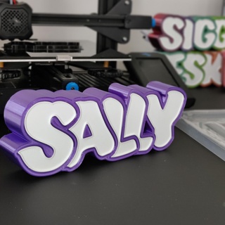isim işaret Led Sally çocuklar ışık 3d print model - Mito3D