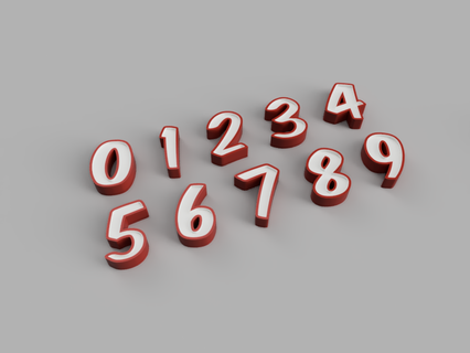 nombrado numbers cómic eje lámpara números numeros personalizado letras LED 3d print model - Mito3D