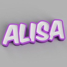 nameled alisa - led lamp child ornament light alphabet control gift night 3d print model - Mito3D