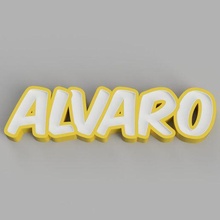 nameled Alvaro guidato lampada bambino ornamento luce alfabeto controllo regalo notte 3d print model - Mito3D