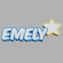 nameled emely star - led lamp name child ornament light control gift modular glue home night 3d print model - Mito3D